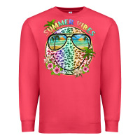 Cardinal summer vibes with smile face and leopard Premium Sweatshirt - texasbilliewilder