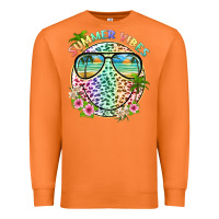 Carrot summer vibes with smile face and leopard Premium Sweatshirt - texasbilliewilder