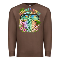 Chestnut summer vibes with smile face and leopard Premium Sweatshirt - texasbilliewilder