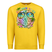 Lemon summer vibes with smile face and leopard Premium Sweatshirt - texasbilliewilder