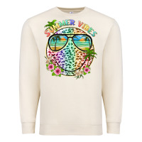 Sandshell summer vibes with smile face and leopard Premium Sweatshirt - texasbilliewilder