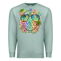 Seafoam summer vibes with smile face and leopard Premium Sweatshirt - texasbilliewilder