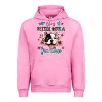 Fuchsia Pink life is better with a frenchie Urban Hoodie - Jasminsmagicworld