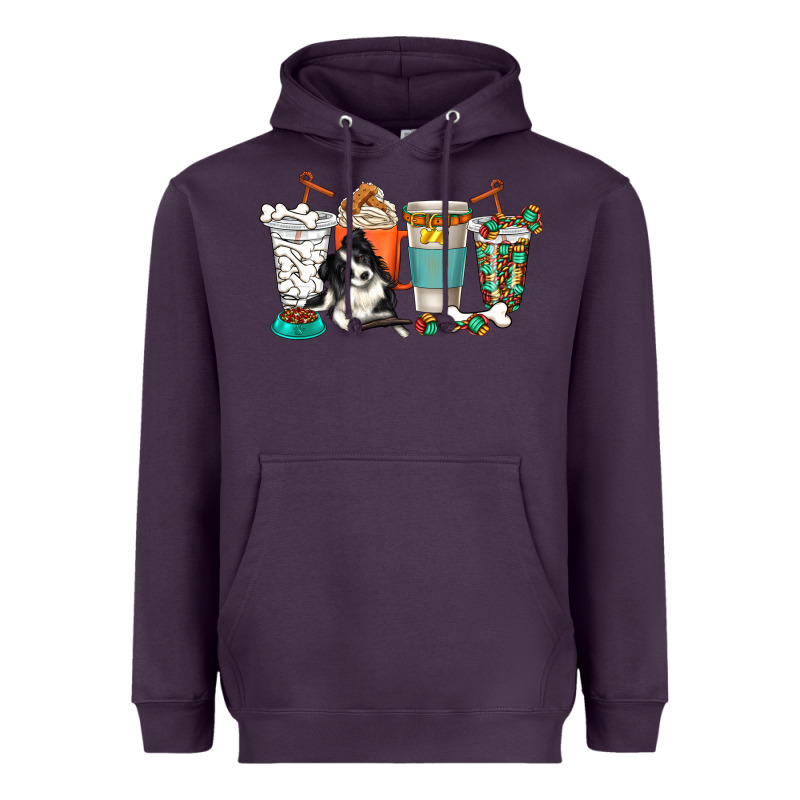 Alaskan Border Collie Dog Coffee Cups Heavyweight Hoodie by texasbilliewilder | Teevron