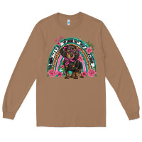 Toasted Coconut dachshund dog pink  floral rainbow Long Sleeve Tee - BarkalooDesign