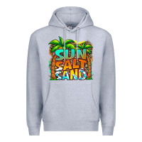 Heather Grey sun salt sand summer Premium Hoodie - Jasminsmagicworld