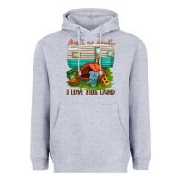 Heather Grey ain t no doubt i love this land Heavyweight Hoodie - texasbilliewilder