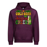 Mauve Wine cold beer and christmas cheer with beer bottles Urban Hoodie - AdoDesignShop