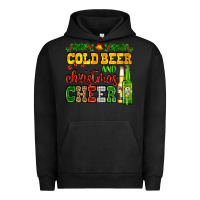 Pigment Black cold beer and christmas cheer with beer bottles Urban Hoodie - AdoDesignShop
