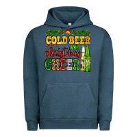 Pigment Midnight Navy cold beer and christmas cheer with beer bottles Urban Hoodie - AdoDesignShop