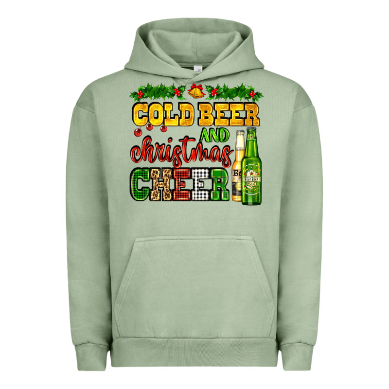 Cold Beer And Christmas Cheer With Beer Bottles Urban Hoodie by AdoDesignShop | Teevron