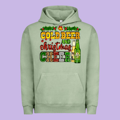 Cold Beer And Christmas Cheer With Beer Bottles Urban Hoodie Designed By Adodesignshop