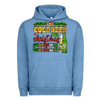 Pigment Pebble Blue cold beer and christmas cheer with beer bottles Urban Hoodie - AdoDesignShop