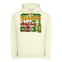 Pigment Pistachio cold beer and christmas cheer with beer bottles Urban Hoodie - AdoDesignShop