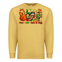 Antique Gold peace love cinco de mayo Premium Sweatshirt - Zillion Design Studio