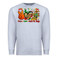 Heather Grey peace love cinco de mayo Premium Sweatshirt - Zillion Design Studio