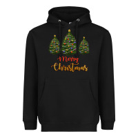 Black merry christmas trees Heavyweight Hoodie - RanaPortraitStore