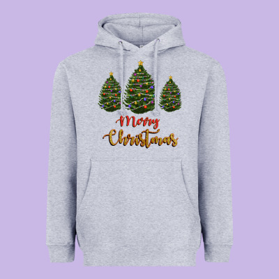 Heavyweight Hoodie merry christmas trees