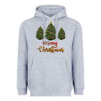 Heather Grey merry christmas trees Heavyweight Hoodie - RanaPortraitStore
