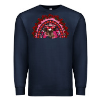 Navy valentine's day baby cow rainbow Premium Sweatshirt - RanaPortraitStore