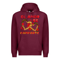 Burgundy el amor se comparte with churros Premium Hoodie - AdoDesignShop