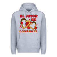 Heather Grey el amor se comparte with churros Premium Hoodie - AdoDesignShop