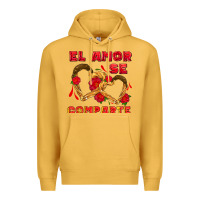 Mustard el amor se comparte with churros Premium Hoodie - AdoDesignShop