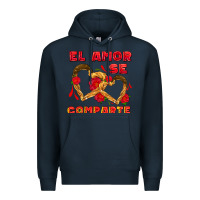 Navy el amor se comparte with churros Premium Hoodie - AdoDesignShop