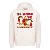 Pale Pink el amor se comparte with churros Premium Hoodie - AdoDesignShop