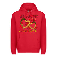 Red el amor se comparte with churros Premium Hoodie - AdoDesignShop