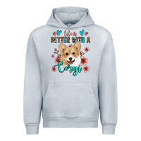 Heather Grey life is better with a corgi Urban Hoodie - Jasminsmagicworld