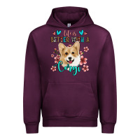 Mauve Wine life is better with a corgi Urban Hoodie - Jasminsmagicworld