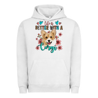 Pigment Lunar Rock life is better with a corgi Urban Hoodie - Jasminsmagicworld