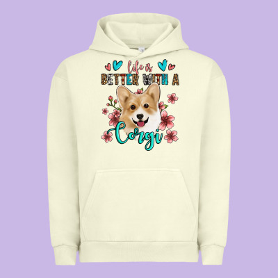 Life Is Better With A Corgi Urban Hoodie Designed By Jasminsmagicworld