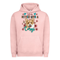 Pigment Salmon life is better with a corgi Urban Hoodie - Jasminsmagicworld