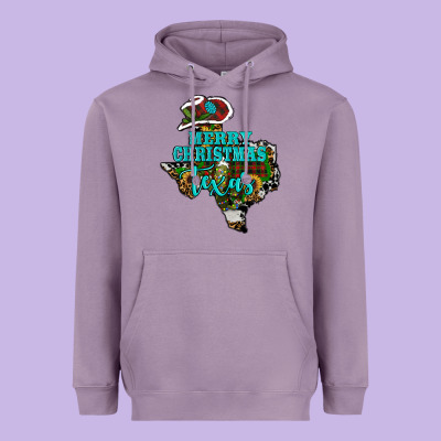 Heavyweight Hoodie Merry Christmas Texas Map