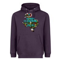 Plum Merry Christmas Texas Map Heavyweight Hoodie - RanaPortraitStore
