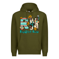 Army Green rn registered nurse Premium Hoodie - Artiststas