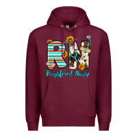 Burgundy rn registered nurse Premium Hoodie - Artiststas