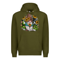 Army Green gnomes sunflower cactus Premium Hoodie - JahusDesignShop