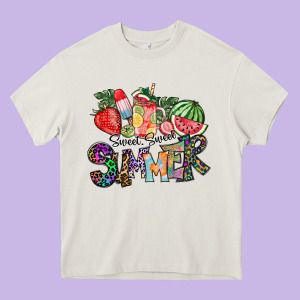 Sweet Sweet Summer Heavy Core Tee Designed By Cowhidedigitalart