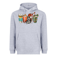 Heather Grey alaskan husky dog coffee cups Heavyweight Hoodie - texasbilliewilder