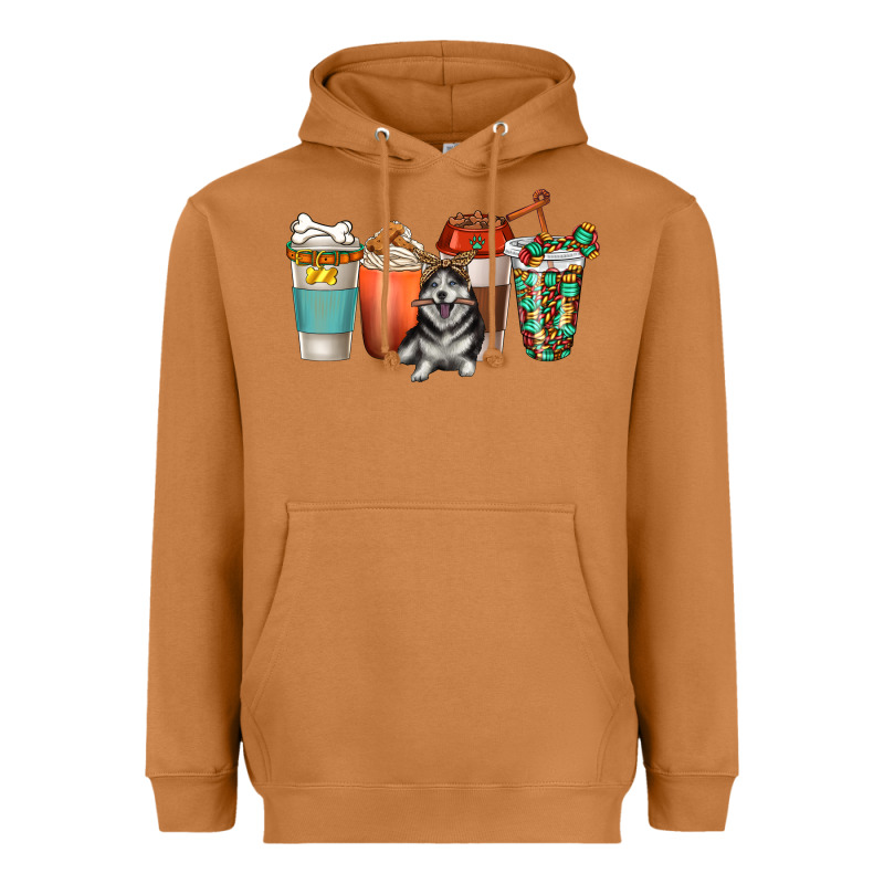Alaskan Husky Dog Coffee Cups Heavyweight Hoodie by texasbilliewilder | Teevron