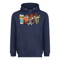 Navy alaskan husky dog coffee cups Heavyweight Hoodie - texasbilliewilder