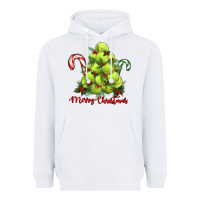 White Merry Christmas Tennis Heavyweight Hoodie - RanaPortraitStore