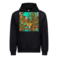 Black western bull skull and cactus seamless pattern Urban Hoodie - BundleAndBundleShop