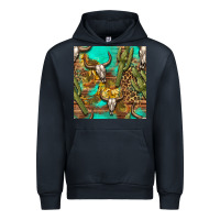 Navy western bull skull and cactus seamless pattern Urban Hoodie - BundleAndBundleShop
