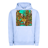 Pigment Grape Ice western bull skull and cactus seamless pattern Urban Hoodie - BundleAndBundleShop