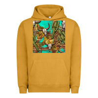 Pigment Peanut Butter western bull skull and cactus seamless pattern Urban Hoodie - BundleAndBundleShop