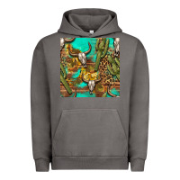 Pigment Tornado western bull skull and cactus seamless pattern Urban Hoodie - BundleAndBundleShop